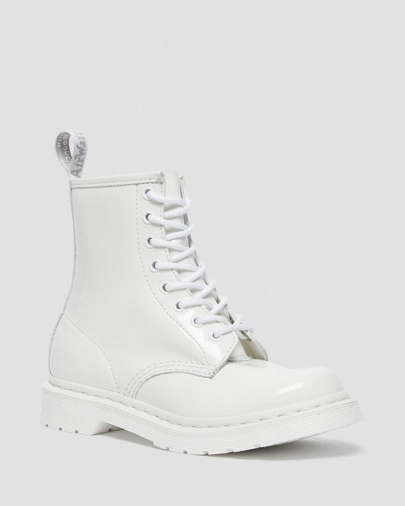 Dr Martens 1460 Mono Lak Læder Snørestøvler Dame Hvide | DK 169MQZ